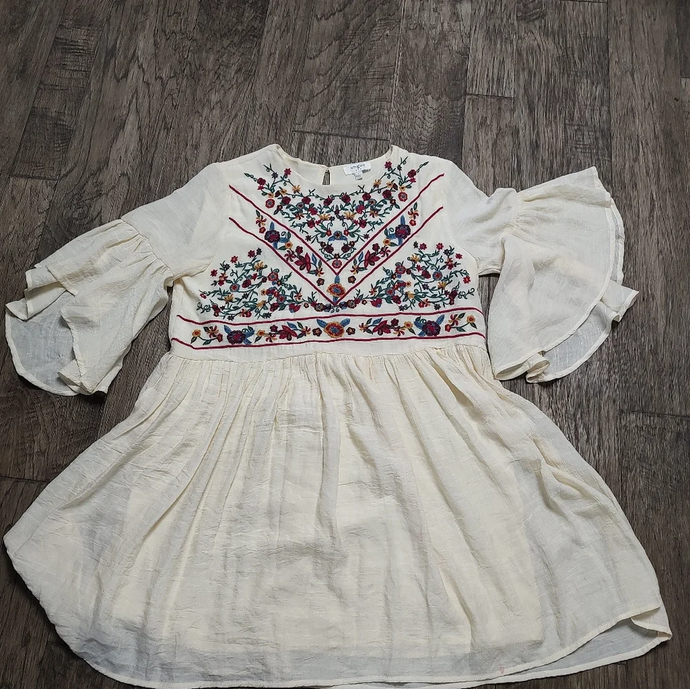 Umgee floral embroidered Bohemian swing top USA Women's size L - Picture 6 of 14